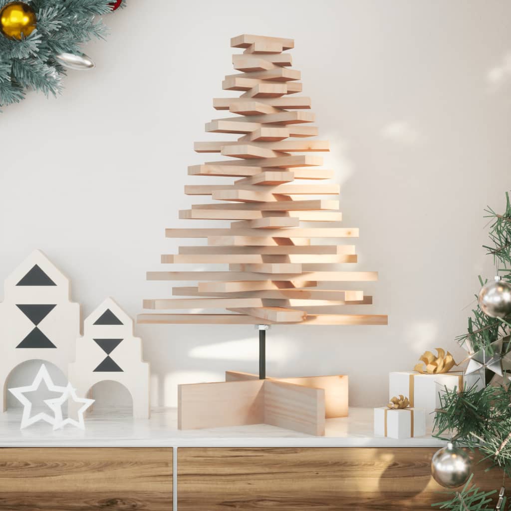 Wooden Christmas Tree for Decoration 112 cm Solid Wood Pine