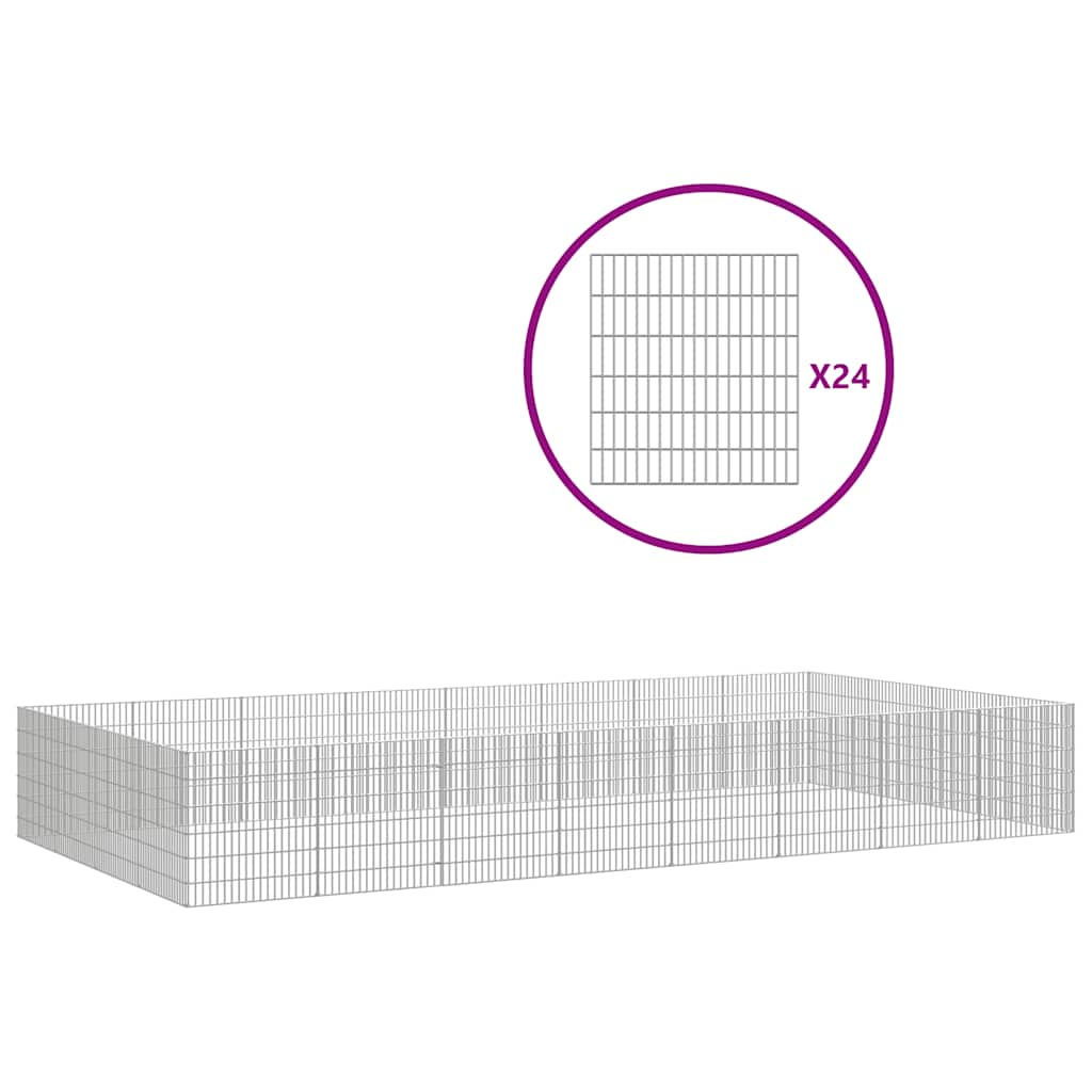 Free Range Animal Enclosure 24-Panel Galvanised