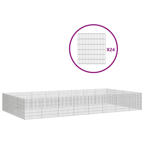 Free Range Animal Enclosure 24-Panel Galvanised