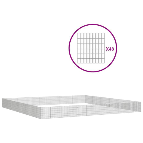 Free Range Animal Enclosure 48-Panel Galvanised