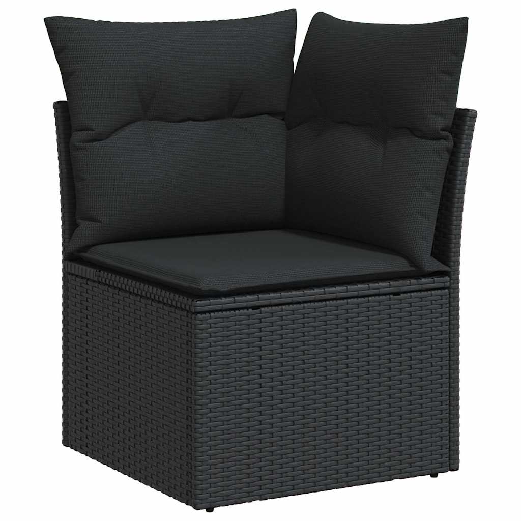 Garden Sofa Set with Cushions Modular Sofa 5 Piece Black Poly Rattan - Stylish & Versatile