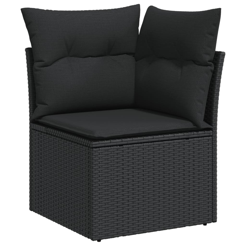 Garden Sofa Set with Cushions 6 Pcs Black Poly Rattan - Stylish