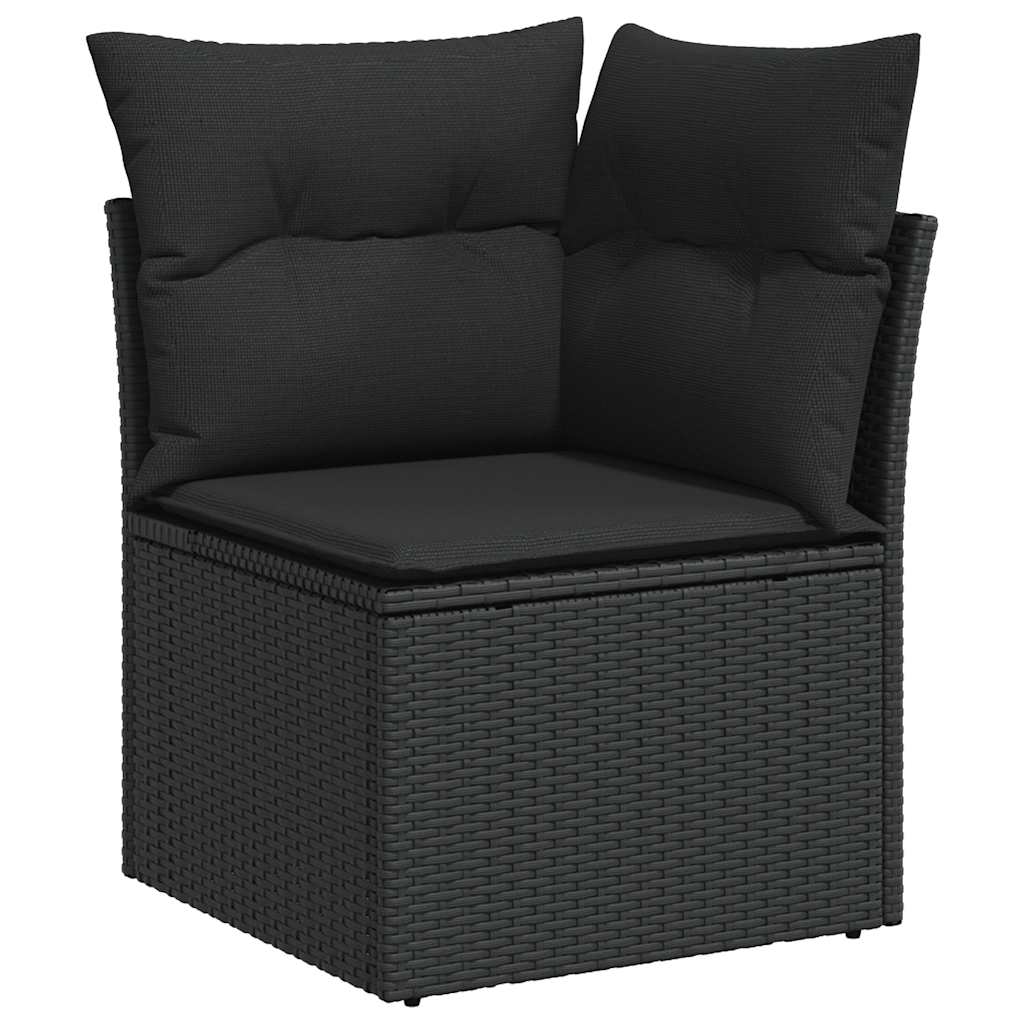 Garden Sofa Set with Cushions Modular Sofa 8 Piece Black Poly Rattan - Stylish & Versatile