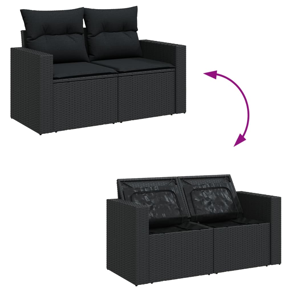 Garden Sofa Set with Cushions Modular Sofa 4 Piece Grey Poly Rattan