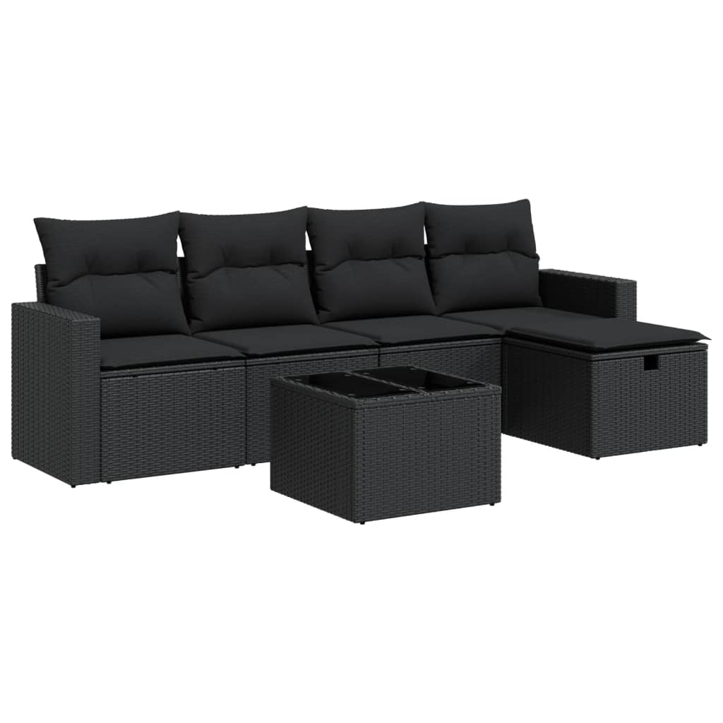 Garden Sofa Set with Cushions Modular Sofa 6 Pcs Poly Rattan - Relax in Style