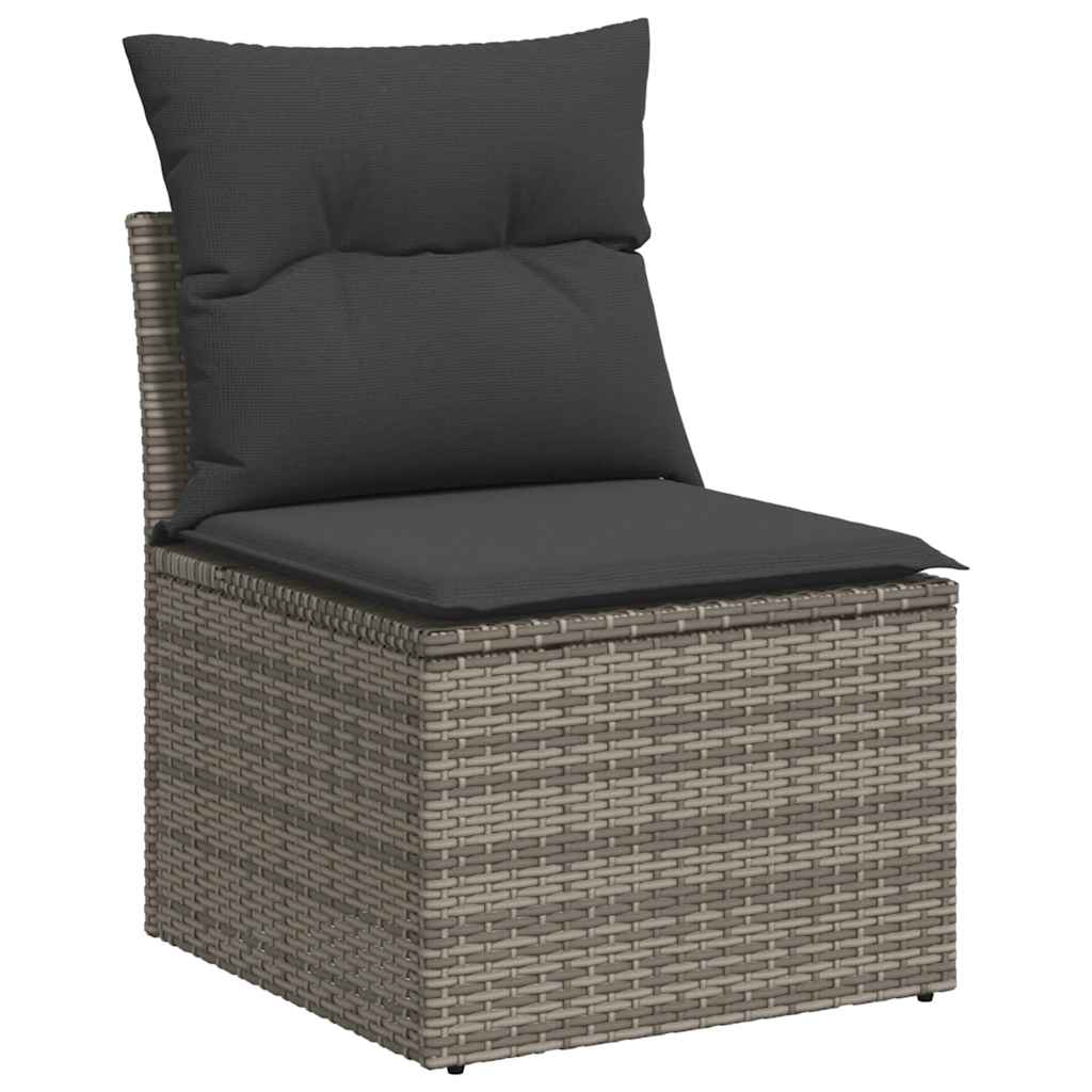 Garden Sofa Set with Cushions Modular Sofa 7 Piece Grey Poly Rattan - Versatile and Stylish