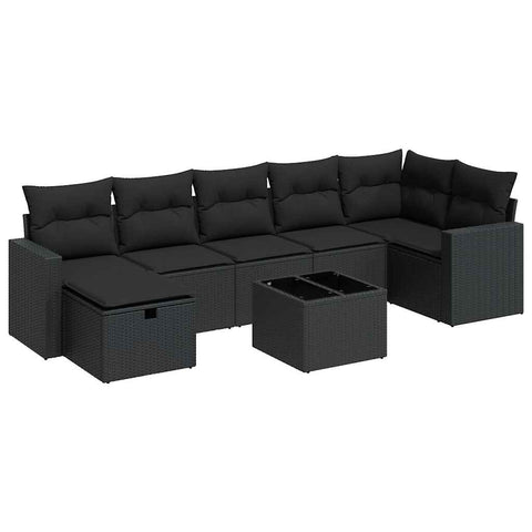 Garden Sofa Set with Cushions Modular Sofa 8 Piece Poly Rattan - Elegant & Comfortable