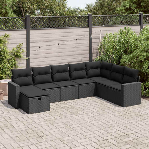 Garden Sofa Set with Cushions Modular Sofa 8 Piece Poly Rattan - Relax in Style