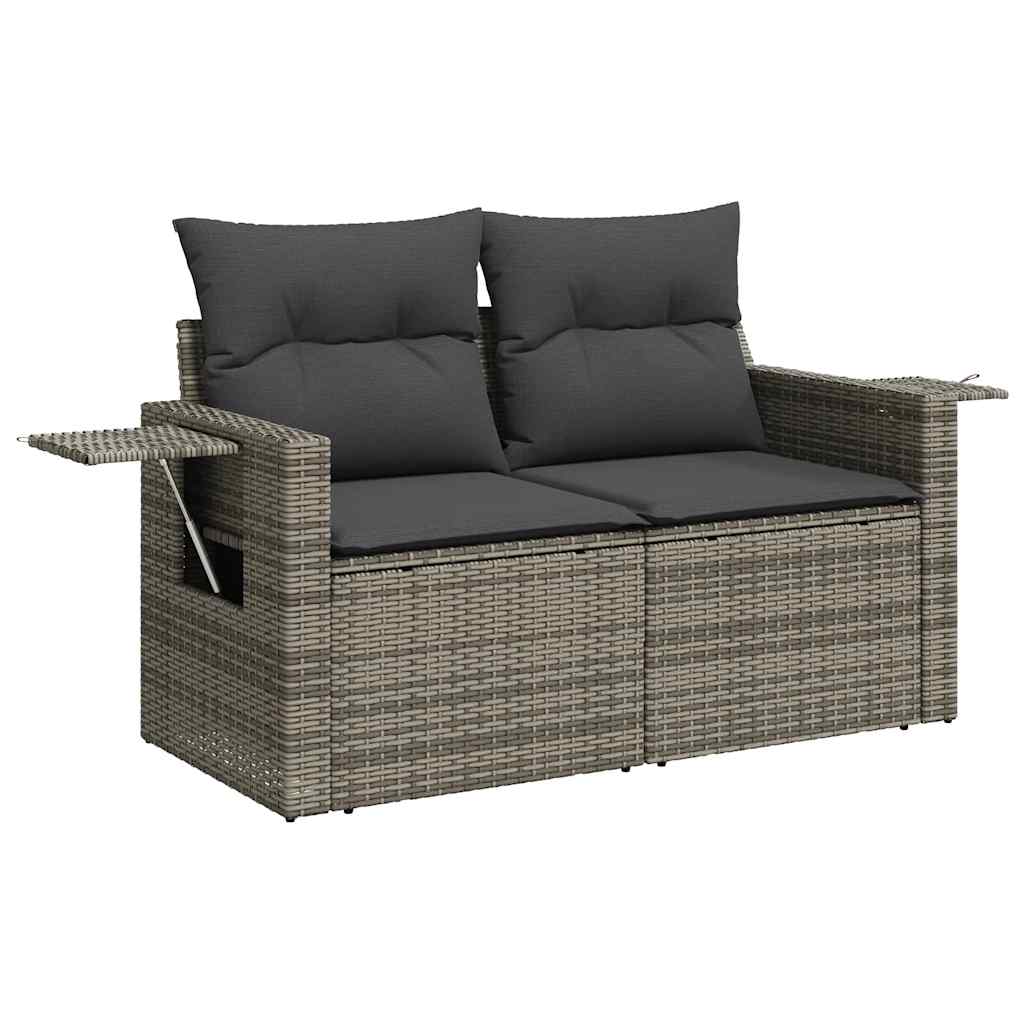 Garden Sofa Set with Cushions Modular Sofa 8 Piece Grey Poly Rattan - Modern Comfort