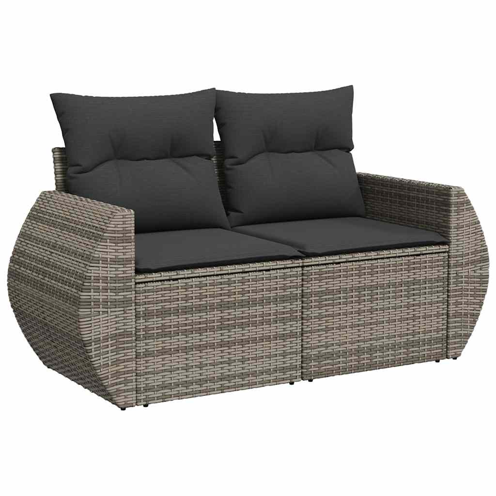 Garden Sofa Set with Cushions Modular Sofa 6 Pcs Grey Poly Rattan - Elegant & Versatile