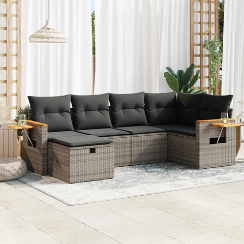 Garden Sofa Set with Cushions Modular Sofa 6 Pcs - Modern Comfort