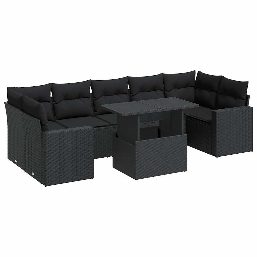 Garden Sofa Set with Cushions Modular Sofa 8 Pcs Poly Rattan - Elegant & Comfortable