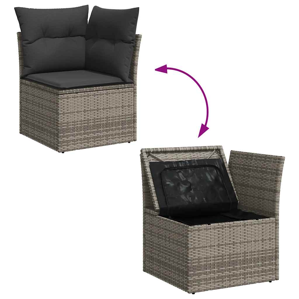 Garden Sofa Set with Cushions Modular Sofa 5 Piece Grey Poly Rattan - Versatile and Stylish