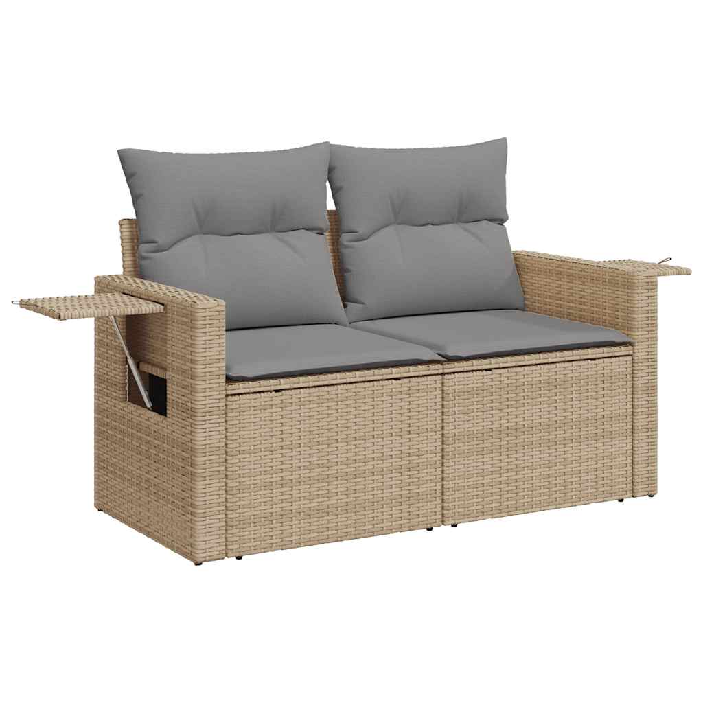 Garden Sofa Set with Cushions Modular Sofa 7 Piece Beige Poly Rattan  - Elegant & Versatile