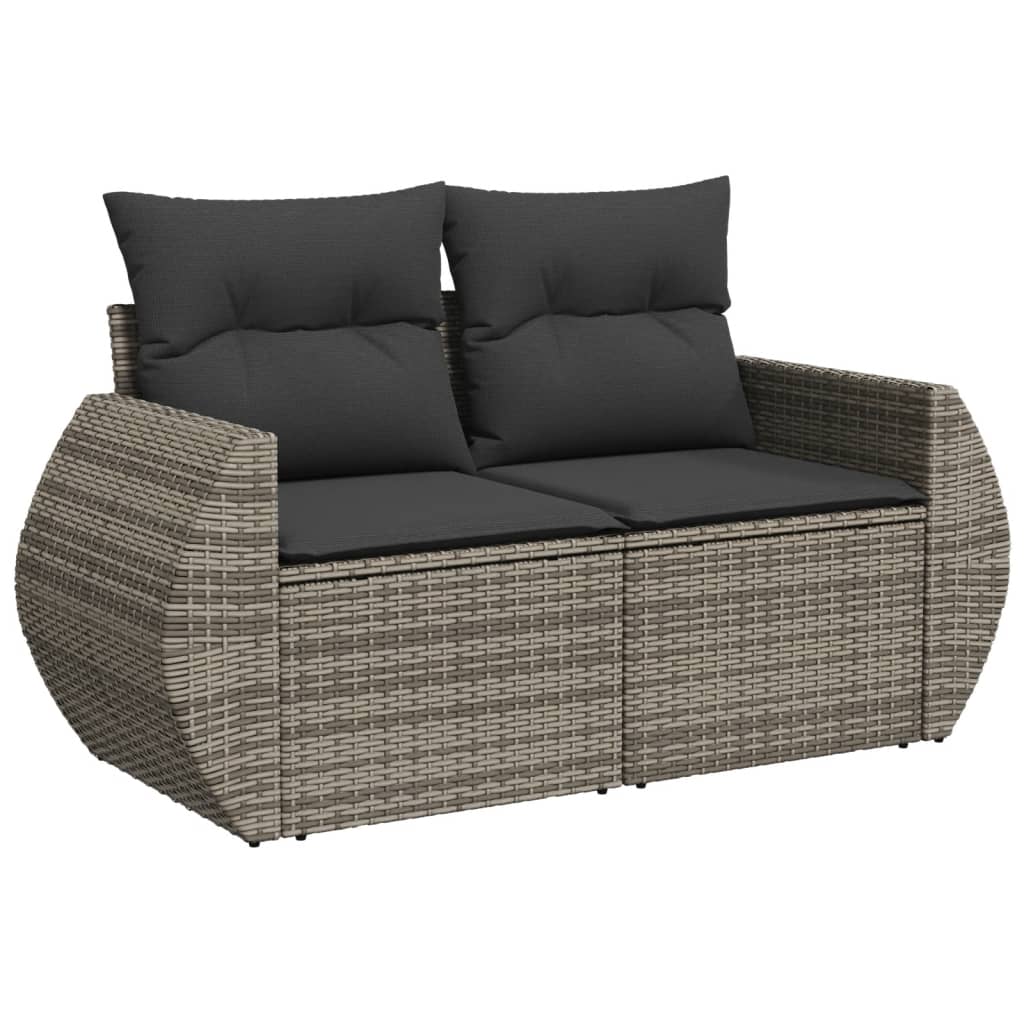 Garden Sofa Set with Cushions 7 Pcs Grey Poly Rattan - Versatile