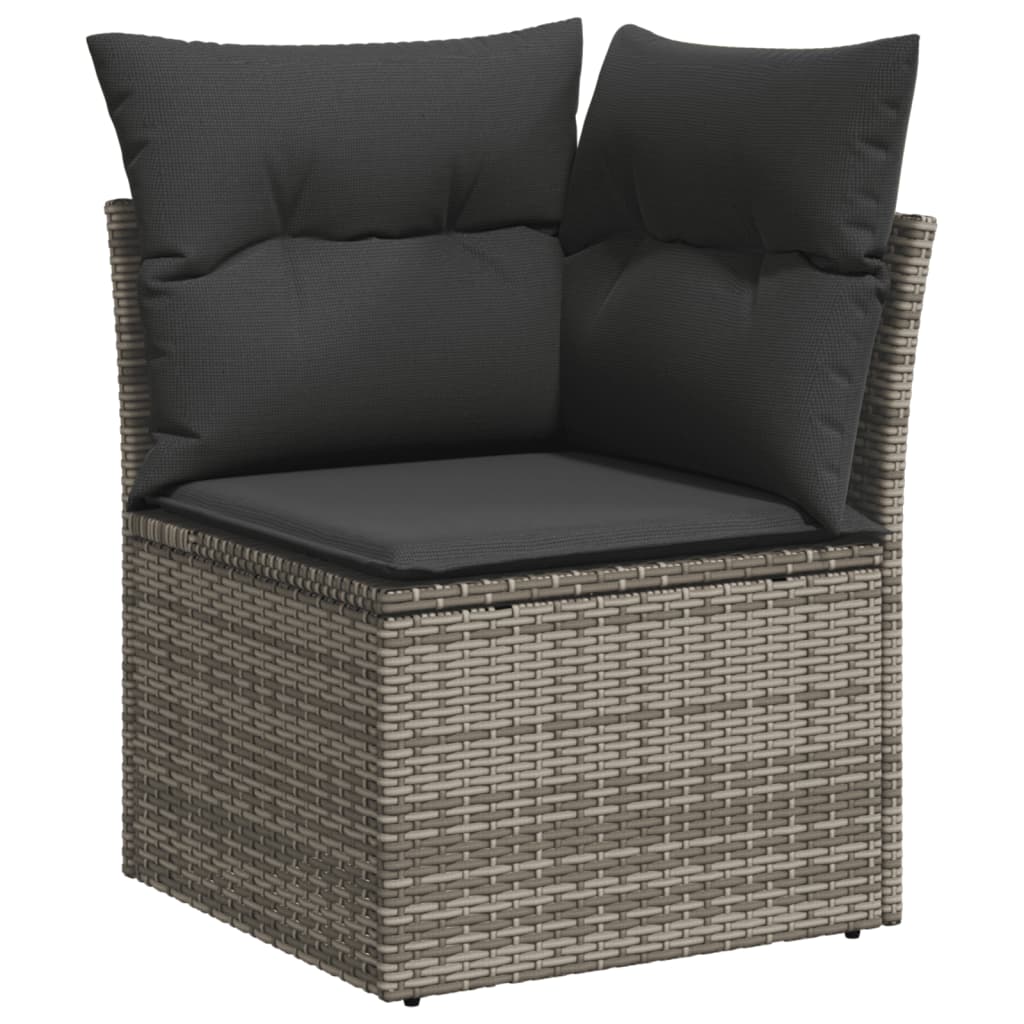 Garden Sofa Set with Cushions 7 Pcs Grey Poly Rattan - Versatile