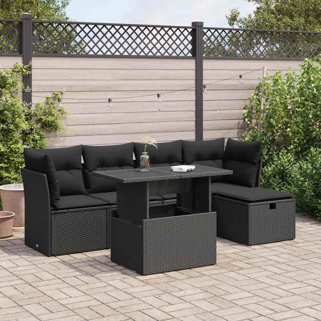 Garden Sofa Set with Cushions Couch 6 Piece - Sleek