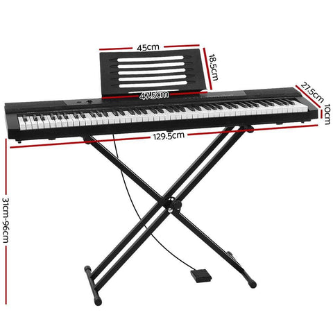 88-Key Digital Piano Keyboard - Electric with Stand & Sustain Pedal