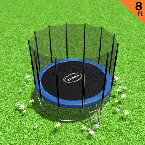 8Ft Outdoor Round Trampoline for Kids and Children