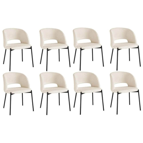 8x Dining Chair Tub Armchairs Sherpa