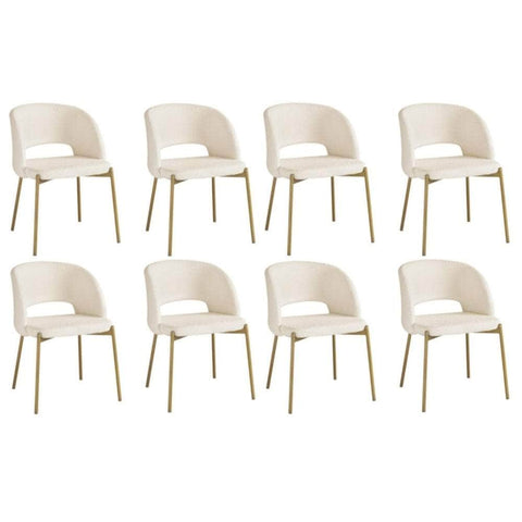 8x Dining Chair Tub Armchairs Sherpa