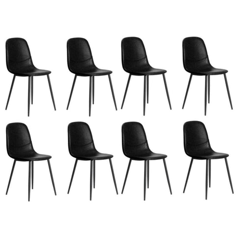 8x Dining Chairs Accent Chair PU Leather Black/Green