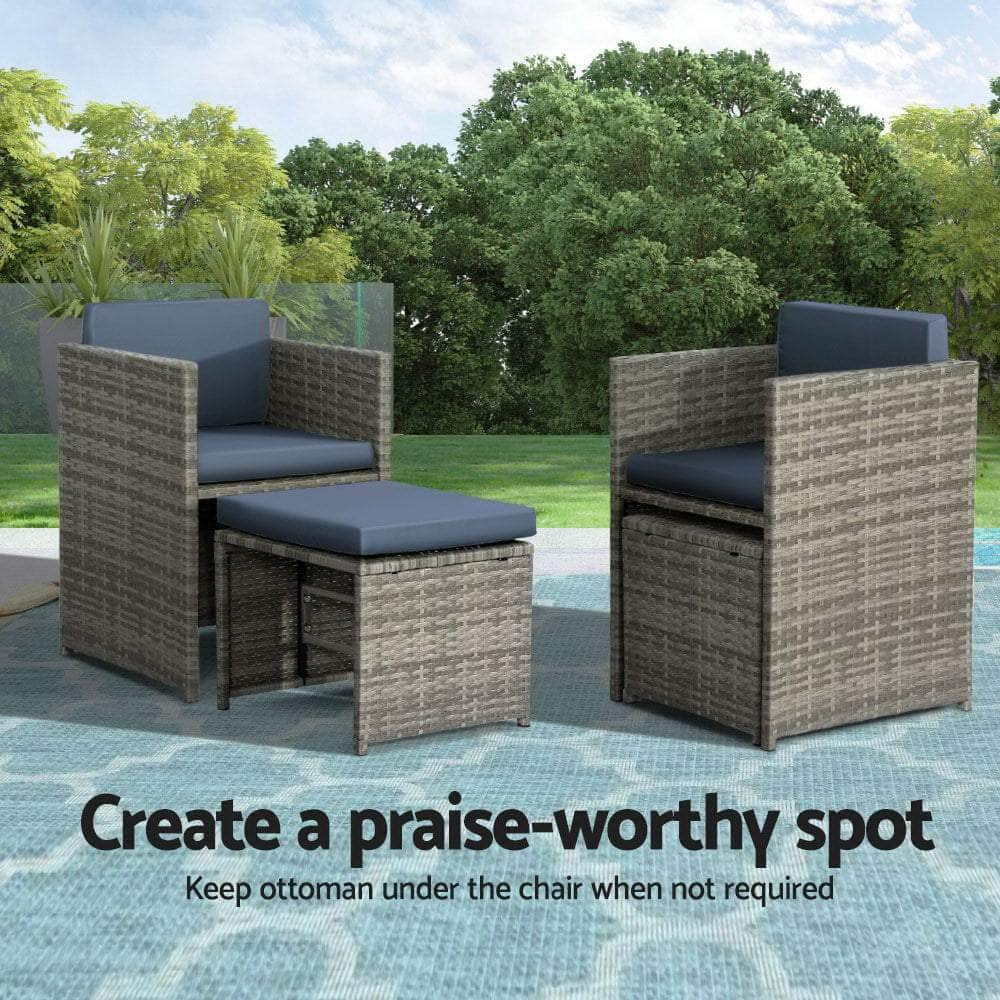 9 PCS Outdoor Dining Set Table Chairs Patio Lounge Setting Furniture