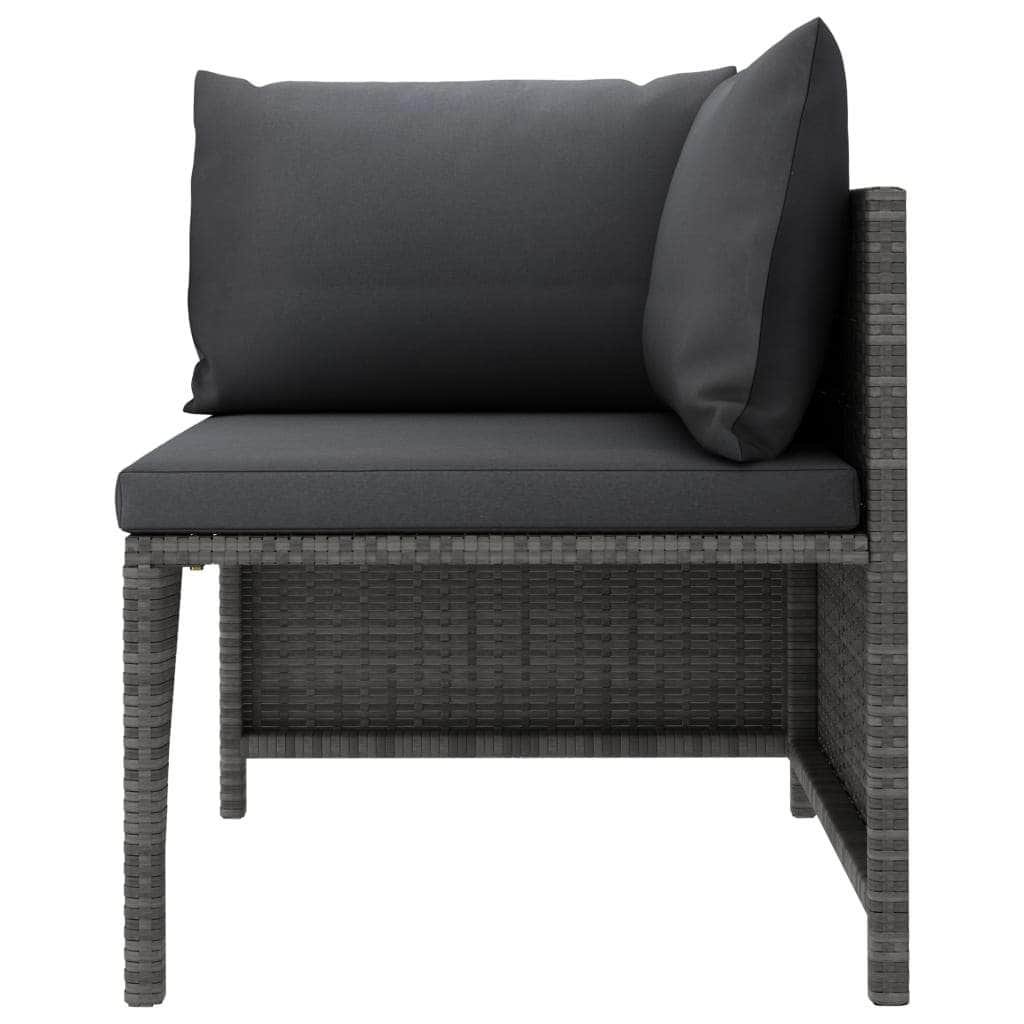 9-Piece Garden Lounge Set with Cushions Poly Rattan Grey