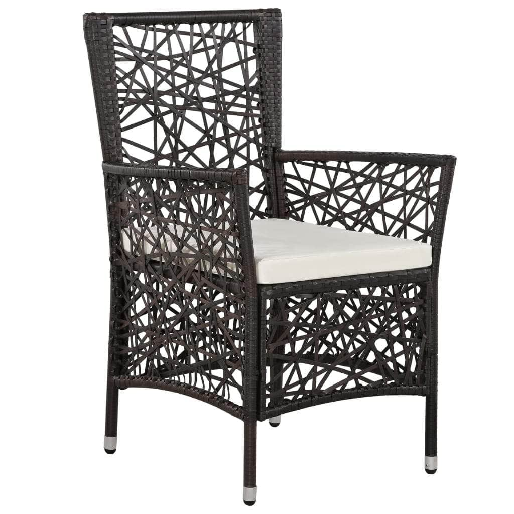 9 Piece Outdoor Dining Set Poly Rattan Brown