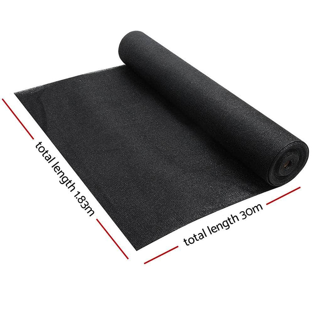 90% Shade Cloth 1.83X30M Shadecloth Sail Heavy Duty Black