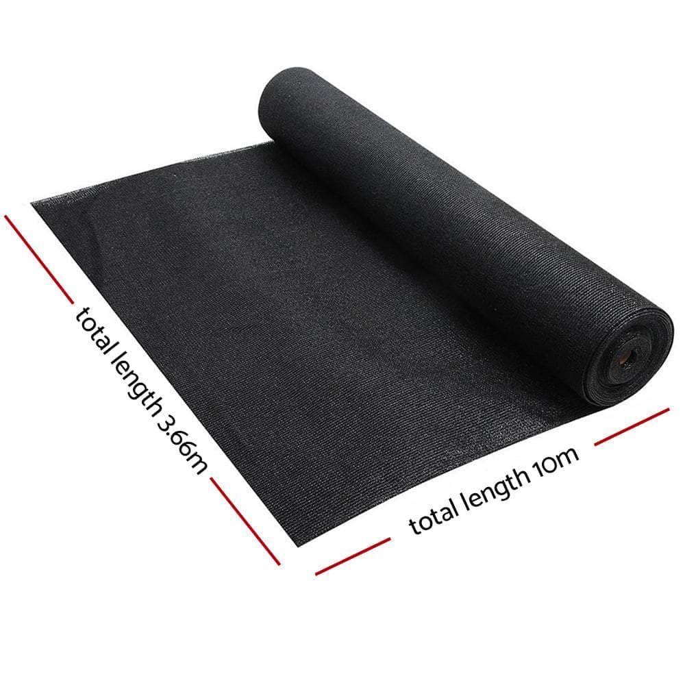 90% Shade Cloth 3.66X10M Shadecloth Sail Heavy Duty Black