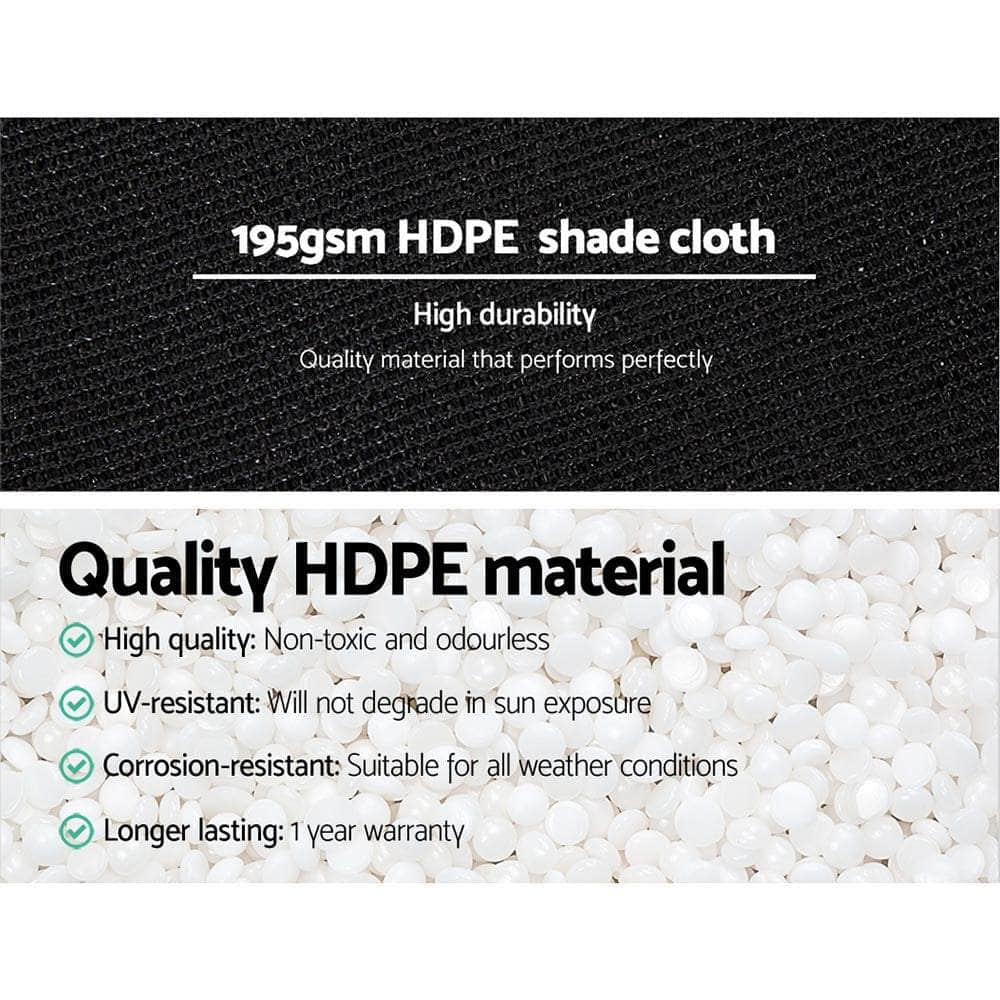 90% Shade Cloth 3.66X10M Shadecloth Sail Heavy Duty Black