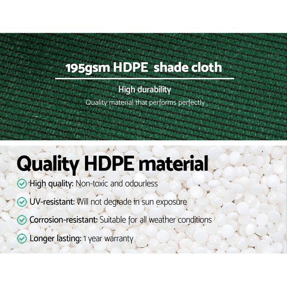 90% Shade Cloth 3.66X10M Shadecloth Sail Heavy Duty Green