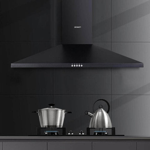 900Mm Range Hood 90Cm Rangehood Black