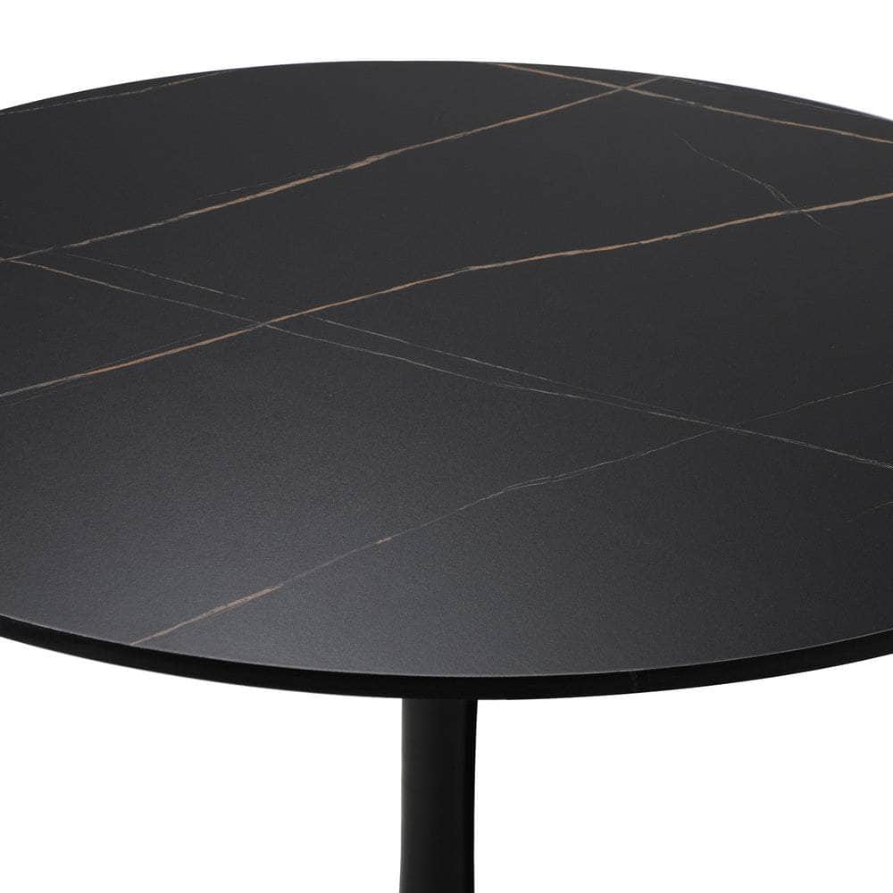 90cm Dining Table Tulip Shape Base Black