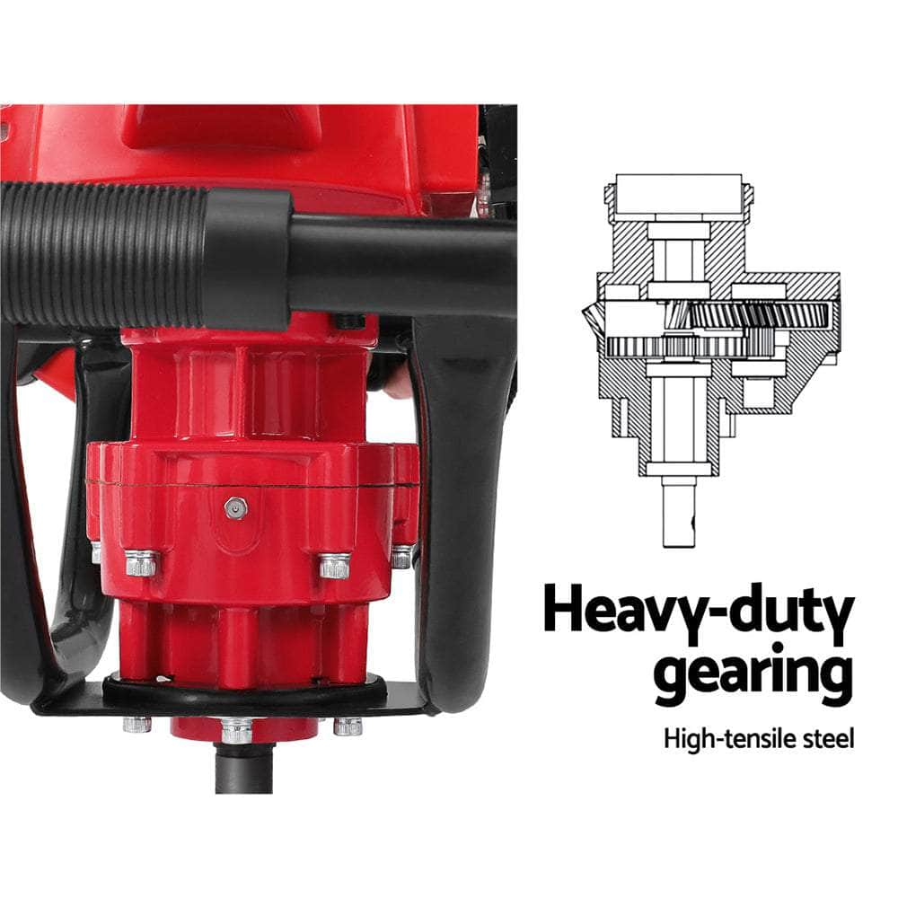 92CC Post Hole Digger 200mm Petrol Drill Extension Auger Bits