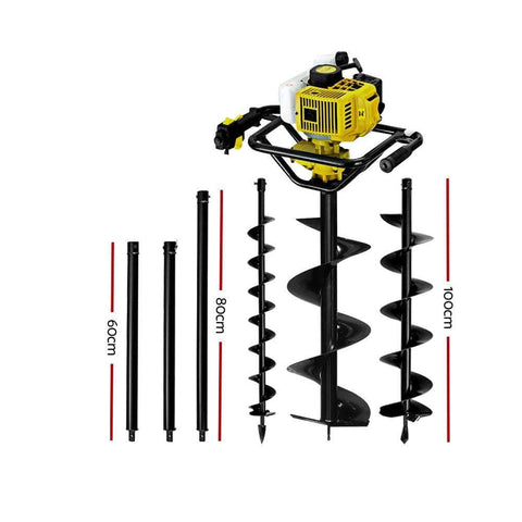 92CC Post Hole Digger Petrol Drill Auger Extension Bits