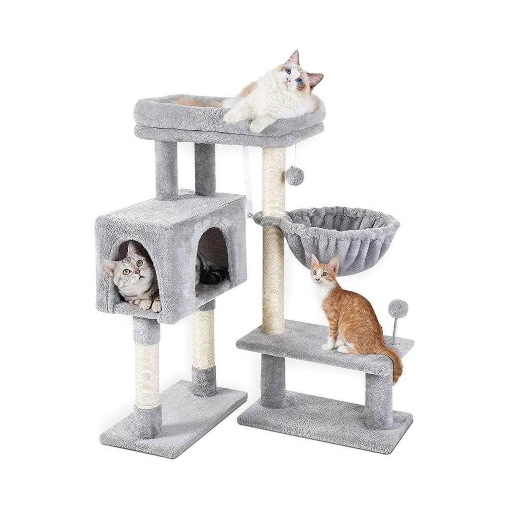 97Cm Adjustable Base Plush Cat Tree Brown