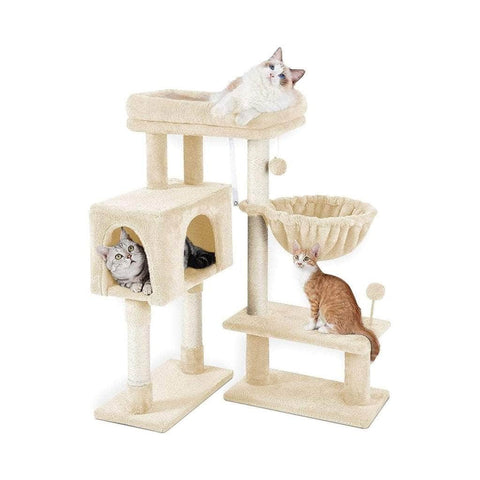 97Cm Adjustable Base Plush Cat Tree Brown