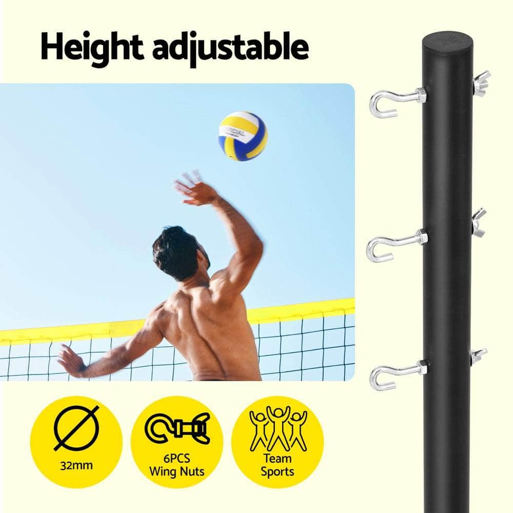 9M Portable Volleyball Net Set with Ball Boundary Lines Badminton Tennis