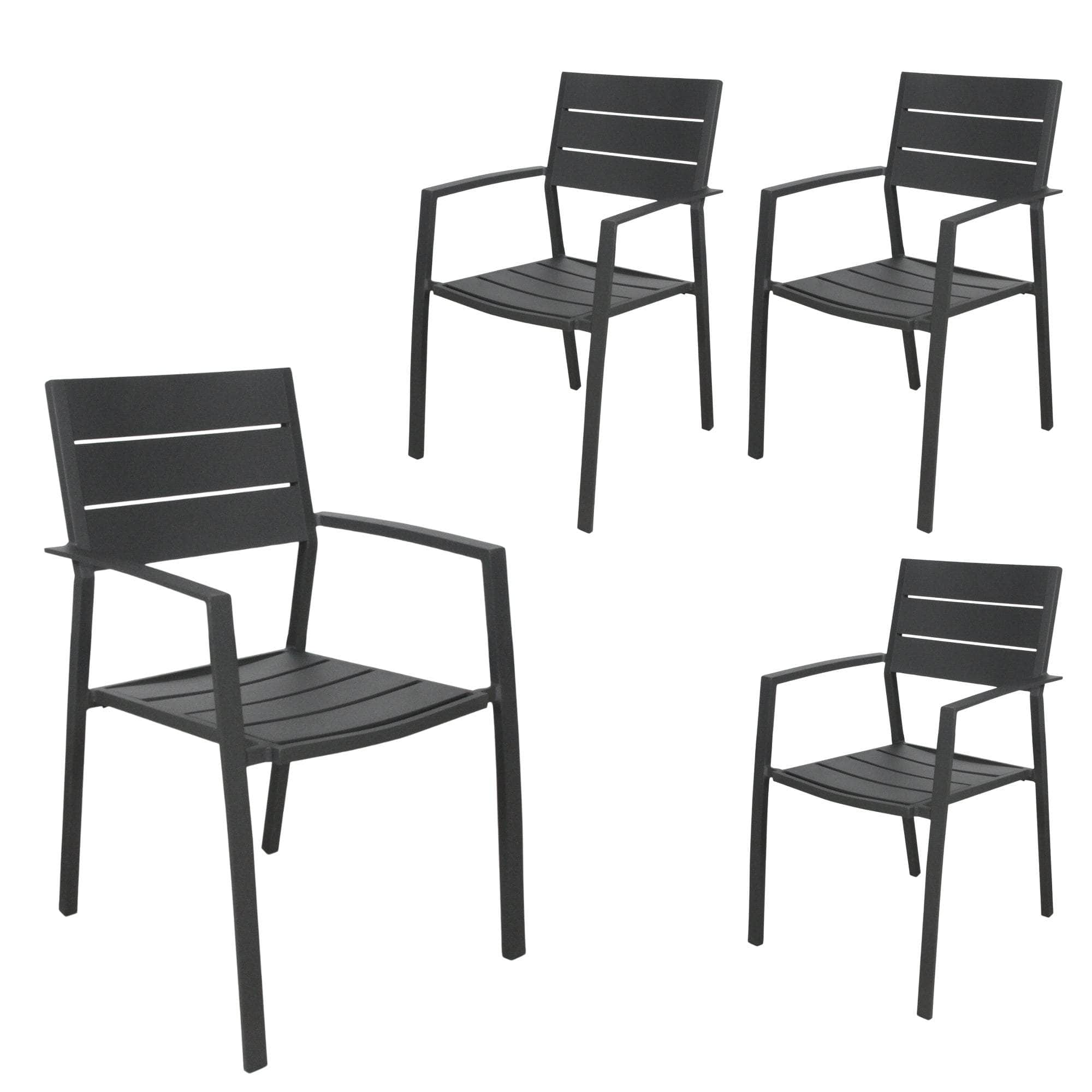 9Pc 200Cm Outdoor Trestle Dining Table Chair Set Grey/White