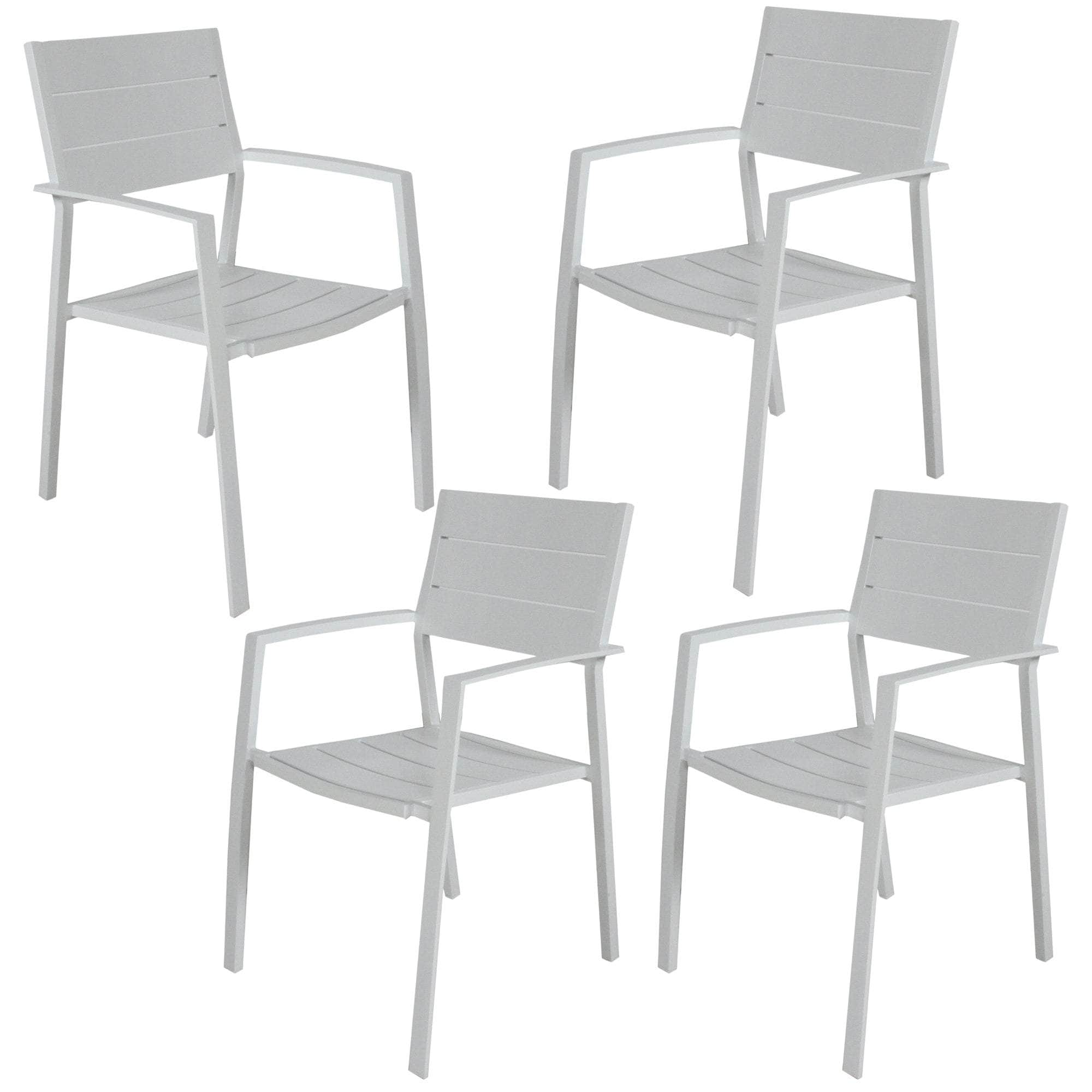 9Pc 200Cm Outdoor Trestle Dining Table Chair Set Grey/White