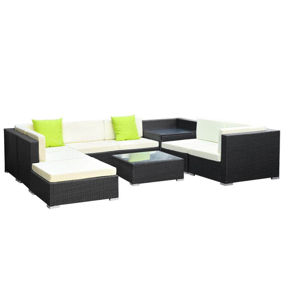 9PC Outdoor Furniture Sofa Set Wicker Garden Patio Pool Lounge