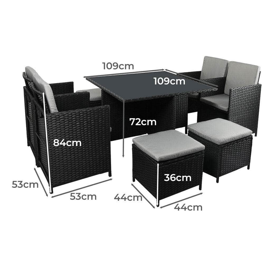 9PCS Outdoor Table Chair Set