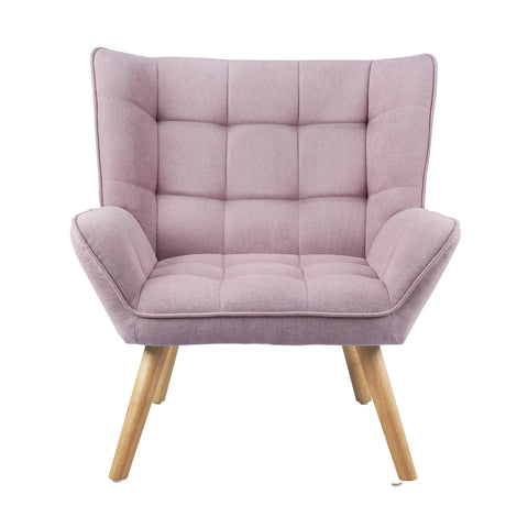 Experience Luxury with the Pink Fabric Upholstered Lounge Chair