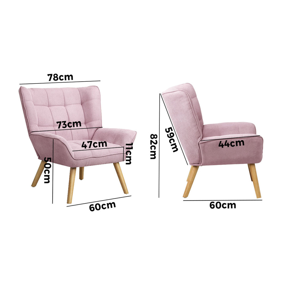 Experience Luxury with the Pink Fabric Upholstered Lounge Chair