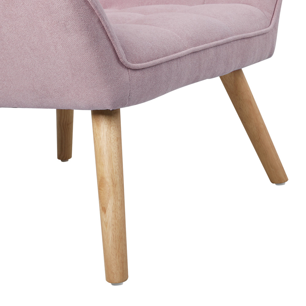 Experience Luxury with the Pink Fabric Upholstered Lounge Chair