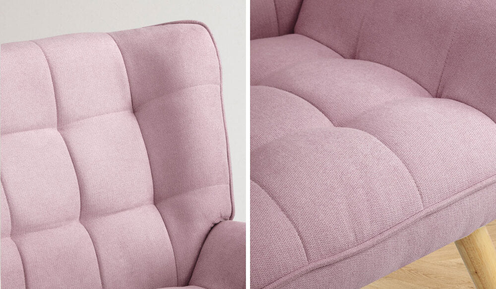 Experience Luxury with the Pink Fabric Upholstered Lounge Chair