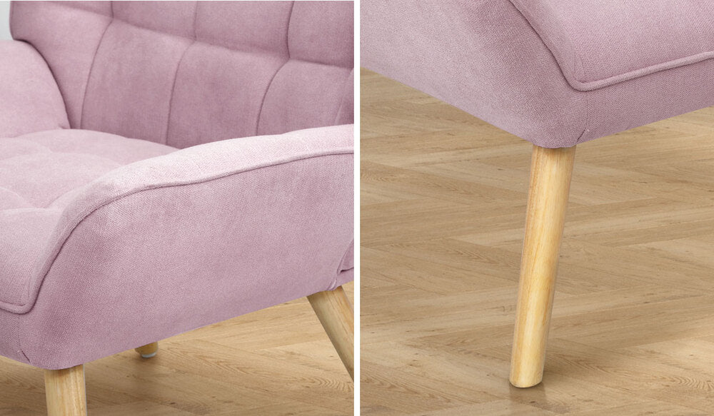 Experience Luxury with the Pink Fabric Upholstered Lounge Chair