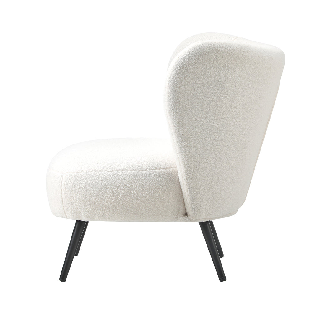 Lounge Chair with Lumbar Pillow Wingback Boucle/Velvet